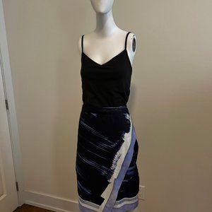 Silk Wrap Style Pencil Skirt